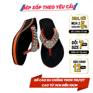 Dép xốp xỏ ngón quai kẹp nữ đính đá đế cao su cứng chống trơn trượt cao thấp đa dạng siêu nhẹ êm ái chắc chắn thời trang
