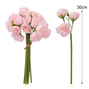 54PCS Pink Roses Peony Artificial Flowers Silk Bouquet for Table Vase Arrange Home Wedding Decoration Roses Fake Flowers