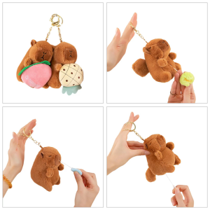 Fashionable Elegant Color Capybaras Keychain Charm Lovely Dress Up Sturdy Plush Pendant for Bags and Keys Decoration