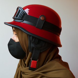 HELM RETRO VESPA NAZICHIPS GLOSSY KACAMATA HELM CLUB VESPA KLASIK