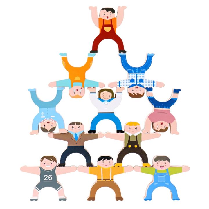 ☊⊕ Wood Balance Blocks Toy Multiplayer ParentChild Stacking High Game