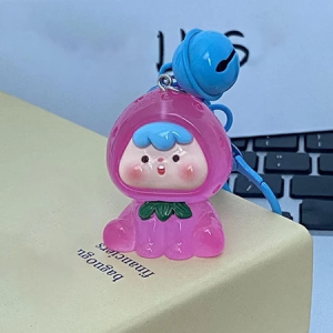 MÓC KHÓA MOI TRÁI CÁY ĐỤC- TRONG DẠ QUANG CÓ CHUÔNG SIÊU DỄ THƯƠNG.