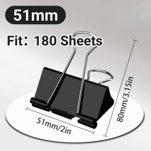 15/19/25/32mm Foldback Metal Binder Clips Black Grip Clamps Paper Document Office School Stationery