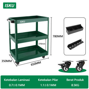 ISKU Troli Bengkel 3 Susun Trolley Trolly Besi Rak Tools Meja Bengkel rak perkakas Type B
