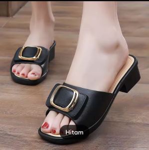[LCR 088-1L] Sandal Fashion Murah Wanita Terbaru Sandal Teplek Karet Round Toe Selop Casual pitta Import36-41