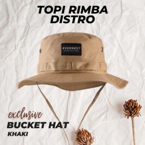 Topi Bucket Pria Wanita Distro Topi Rimba Bucket Hat Traveling Keren Kekinian Premium Branded