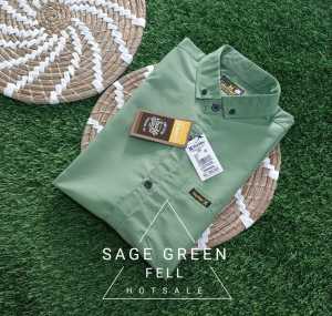 Kemeja Polos Pendek Casual Pria Warna Sage Green Termurah Best Quality Hem Cowok Terbaru 2025