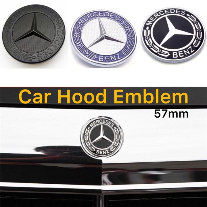 57mm For BRABUS Hood B Emblem Logo Insignia Badge Sticker For Mercedes Benz  W124 W140 W163 W202 W203 W204 W205 W210 W211 GLA CLA