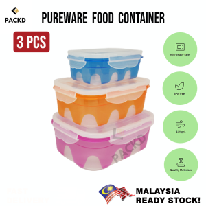 PUREWARE Duo Colour Multipurpose Food Container 3pcs