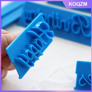 KOQZM 6pcs set Plastic Letters Mold Happy Birthday Best Wishes Baking Molds Decoration
