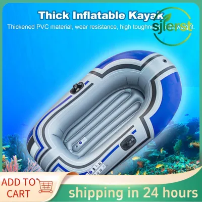 sjlerst Dòng Thuyền Bơm Hơi Thuyền Kayak Bơm Hơi Dày Thuyền Đánh Cá Kayak Một Người Chơi Nước Giải Trí Ngoài Trời Du Lịch Thuyền Đánh Cá 150cm (không gồm mái chèo