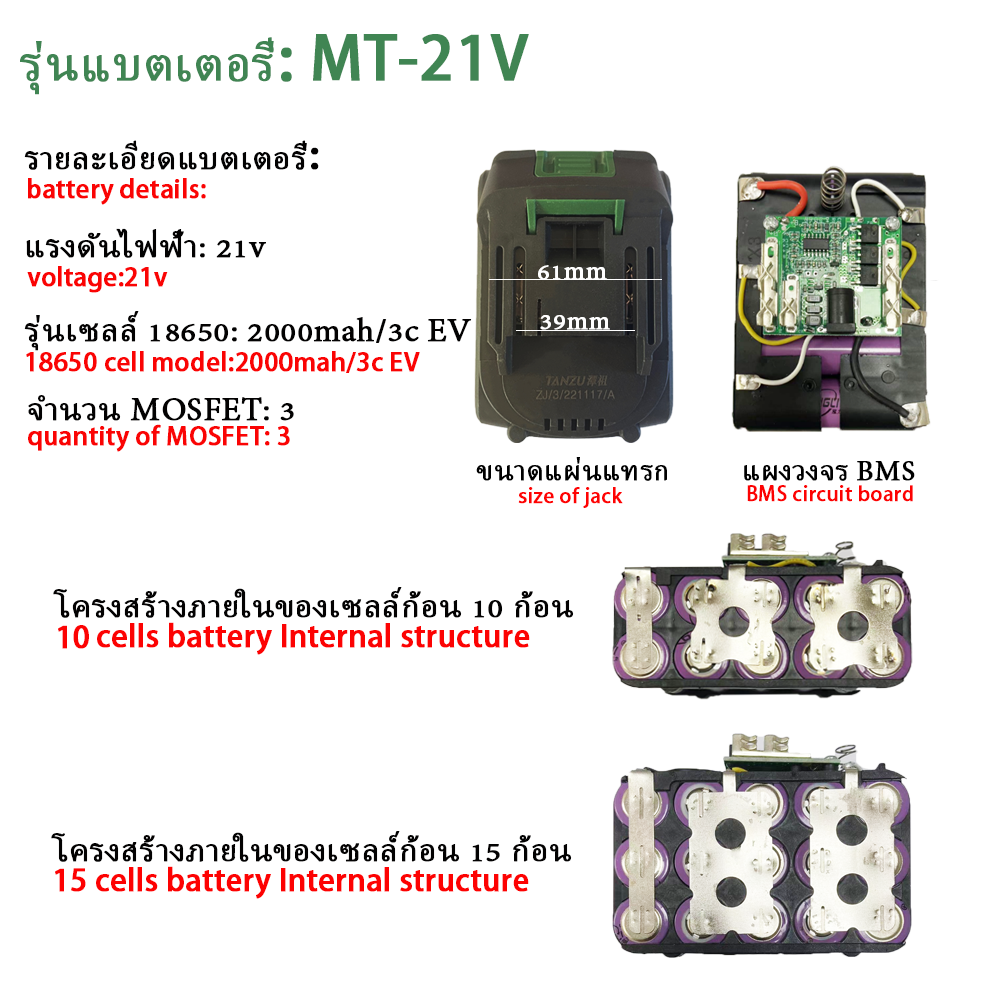 TANZU รุ่น TZ-G-980 โบเวอร์เป่าลมไร้สาย แบตเตอรี่ 21V เครื่องเป่าลม เครื่องเป่าลมไร้สาย พร้อมถุงเก็บฝุ่น เป่าใบไม้ เป่าลม ดูดฝุ่น ล้างแอร์