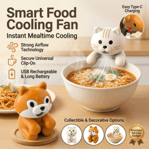 Clip-On Mini Food Cooling Fan Coffee Chiller Portable Baby Food Cooler USB Rechargeable Cat Fan for Cooling Down Food
