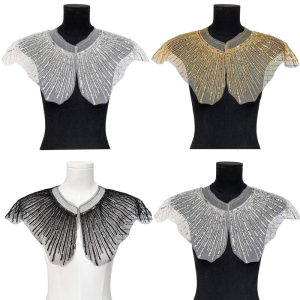 Eye-Catching Sequins Collar Appliques for Clothes Dress Sewing Patches DIY Lapel Wedding Dress Decors Accessories