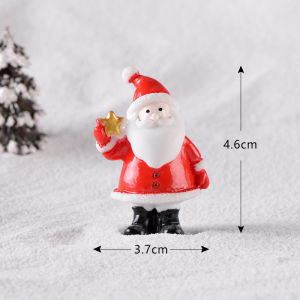 LEMON Christmas Mini Resin Figurines Miniatures Santa Claus Snowdoll Elk Ornament Micro Landscape Decoration