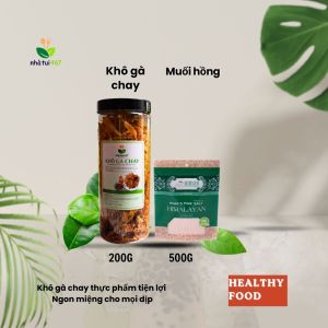 Combo Khô gà lá chanh chay - Muối Hồng ăn chay và mặn đều được- dễ dàng mang theo kết hợp món ăn - Hương Nhiên