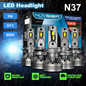 ★COD★Novsight N37 Bohlam Lampu Depan LED 120W 22000LM 6500K Dengan Fungsi Decoding Lampu Depan Mobil Garansi 3 Tahun A pair of Novsight Car Headlights