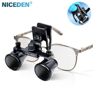 Niceden 25x35 x Kính lúp nha khoa ống nhòm kính lúp kính lúp y tế tráng ống kính quang học có kẹp phẫu thuật nha sĩ
