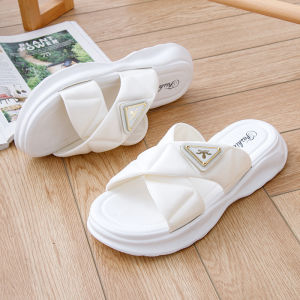 Sandal Slop Fashion Wanita 6853 Tali Silang Milano Import Karet Elastis Slipper Kekinian Sendal Wanita Jelly Import PMB