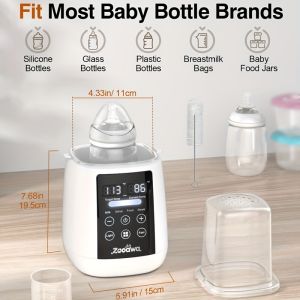 Mabehouse Baby Bottle Warmer 5-in-1 Digital Baby Milk/Food Warmer Timer Digital Display Portable