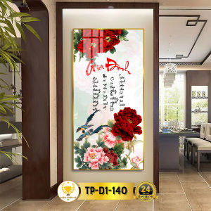 Tranh Treo Tường Decor Chữ Hiếu Thư Pháp Tráng Gương CHÂN THIỆN MỸ Quà Tặng Trang Trí Phòng Treo Cầu Thang TP-D1-018