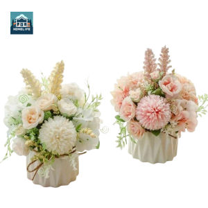 Nordic Artificial Fake Flowers Pot Artificial Fake Plants with Pot Bonsai Vase Grass Miniascape Flowers Ornamental