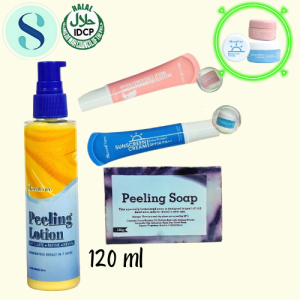 Skeen Care Original Original Peeling Soap 135 g Peels off old skin cells to reveal new skin with Cocos Nucifera Oil Skeen Care Original Original Sunblock cream SPF 45 Extra Sun protection 10g Peeling Lotion 120 mL with Glycolic Acid
