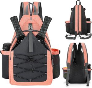 LUOKE Pickleball Bag Crossbody Sling Bags for Men Women Adjustable Straps Pickle Ball Backpack for Paddle Rackets Holder