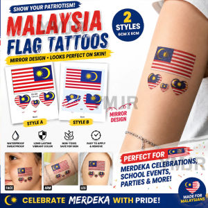 🔥24H SHIP🔥Malaysia Flag Tattoo Sticker Waterproof Temporary Tattoo Jalur Gemilang Merdeka National Day School Event Party Decoratio