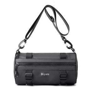 Man Crossbody Bag Round Cylindrical Backpack Nylon Shoulder Bag Fashion Chest Bag Male Rucksack for Daily Travel