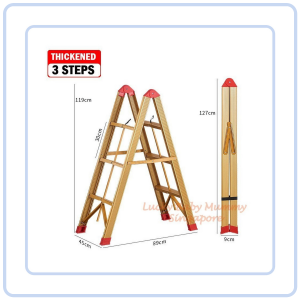 【Pure Care】 Engineering Stick Ladder Foldable Thick Compact Space Saving Anti-slip Lightweight Carbon Steel Household