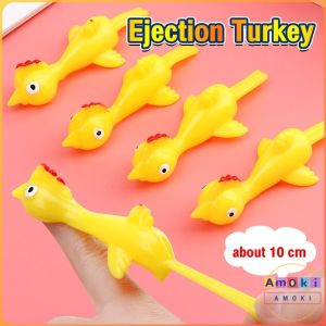 Funny Turkey Creative Chicken Elastic Flying Finger Birds Sticky Vent Decompression Kids Toys