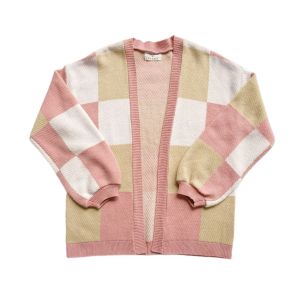 Vintage x Pukka Youca Checkered Cardigan (Cardigan Rajut Wanita Korea Motif Kotak)