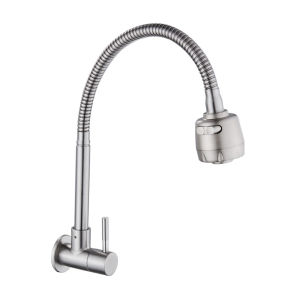 ONEDAY Faucets For Sink Kitchen Faucet Grepo Gripo Sa Lababo Kusina 304 Stainless Steel Heavy Duty 360° Rotate Aesthetic Wall Mounted Kitchen Faucets For Sink Tap Single Cold
