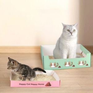 CARING PETS Foldable Disposable Cat Litter Box Anti-splash Waterproof Cat Sand Box Foldable Cat Trays Large Space Cat Litter Basin For Dogs Cats