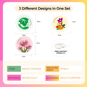 mixshop Magic Wood Pulp Dishwashing Cleaning Sponge [FREE HANGING STRING] [SG READY STOCK]