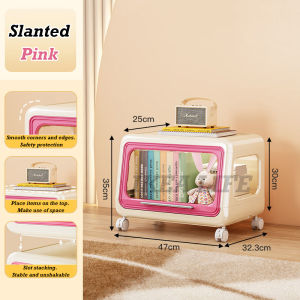 Toy Storage Box Foldable Books Snacks kid‘s Storage Box Large Capacity Storage Cabinet  With Wheels