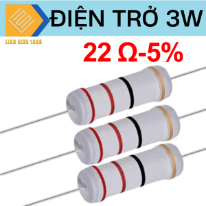 [ SET 4 CON ] Điện trở 22 Ohm 3W 5% 4 vòng màu điện trở công suất