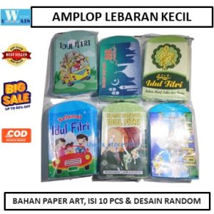 Isi 10 pcs ukuran kecil - Amplop Angpao Lebaran IDUL FITRI Lucu Ampau Karakter Satu Motip Motif - Amplop Lebaran Anak  - Amplop Idul Fitri