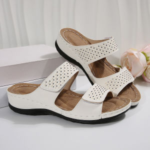 [Free Shipping] 2026 New Plus-Size WomenS Shoes Retro Bohemian Style Hollow-Out Wedge Heel Sandals For Women