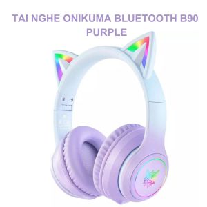 Tai Nghe Onikuma B90 Bluetooth - Tai Nghe Chụp Tai Thiết Kết Tai Mèo Giảm Tiếng Ồn