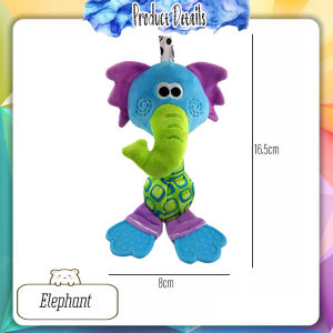 [iRojak] Newborn Animal Bed Hanging Rattle Handbells Infant Teether Squeaker Plush Toys 手抓摇铃棒 Rattle Bayi - BT38