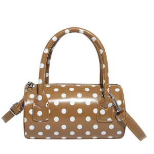 Practical Cylinder Shape Handbag Multi Compartment Organization Practical PU Fabric Handbag Various Carry Solution