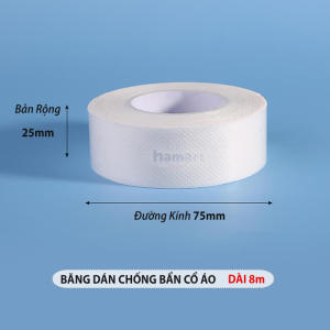 Cuộn 8M Miếng Dán Cổ Áo Sơ Mi Chống Bẩn Băng Thấm Mồ Hôi Vải Không Dệt Thoáng Khí Bám Dính Chắc