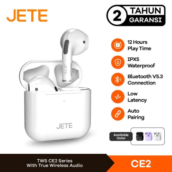TWS Earbuds Headset Bluetooth JETE CE2 IPX5 Garansi Tahun Lazada  Indonesia
