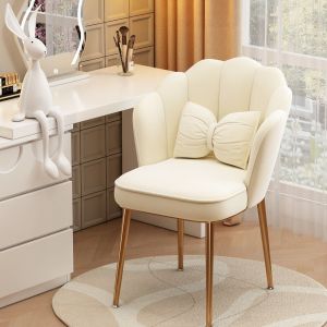 MUMAREN โต๊ะเครื่องแป้ง โต๊ะอเนกประสงค์ โต๊ะแต่งหน้า LEDโต๊ะเครื่องแป้งไม้ 100-115CM การประกอบอย่างง่าย มาพร้อมเก้าอี้