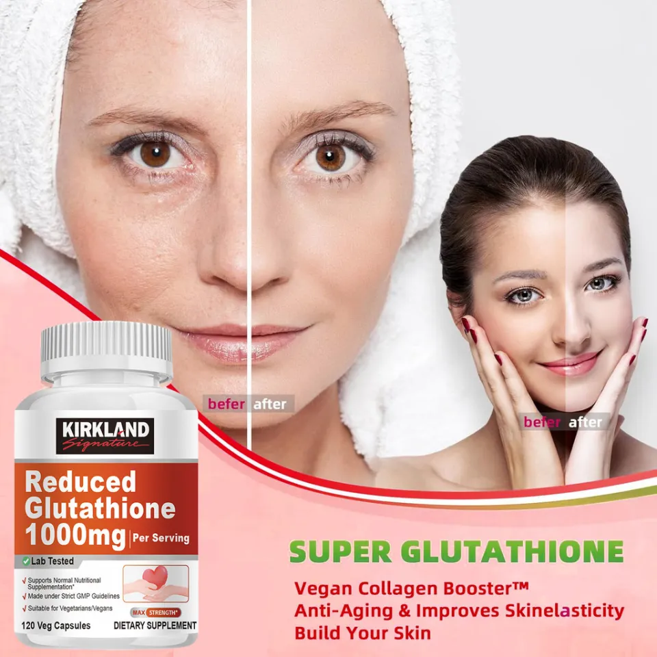 kirkland reduced glutathione KIRKLAND Reduced Glutathione  1000mg|การป้องกันความชรา|การซ่อมแซมเซลล์|ผิวกระจ่างใสขึ้น|
