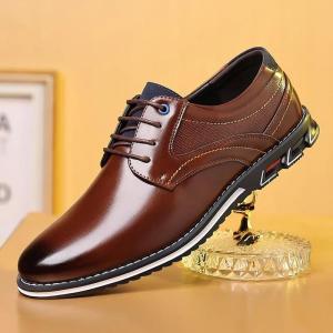 Retro Men Business Leather Shoes Fashion Casual Shoes for Men Office Brown Knight Loafers Elegant Breathable Mens Leather Shoes2026