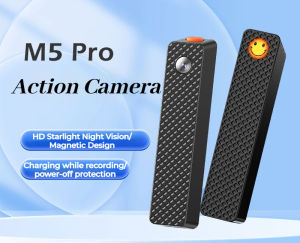 VSYSTO MINI Action Camera M5 Pro HD 1080P Camera Vioce Recording WIFI Connection Loop Recording for Vlogging Lightweight Magnetic Cam
