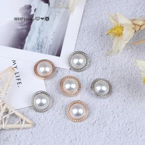 WP💓💛💖 10pcs Pearl Metal Shank Buttons for Sewing Scrapbooking DIY Craft Decoration